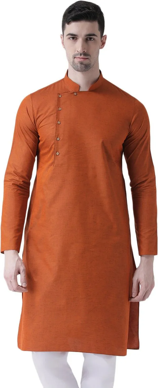 Tabard_Men_Solid_Straight_Kurta_(Orange)