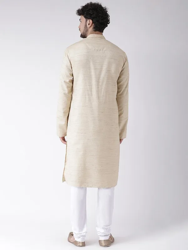 Tabard_Men_Solid_Straight_Kurta_(Beige)