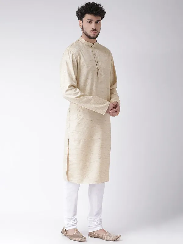 Tabard_Men_Solid_Straight_Kurta_(Beige)