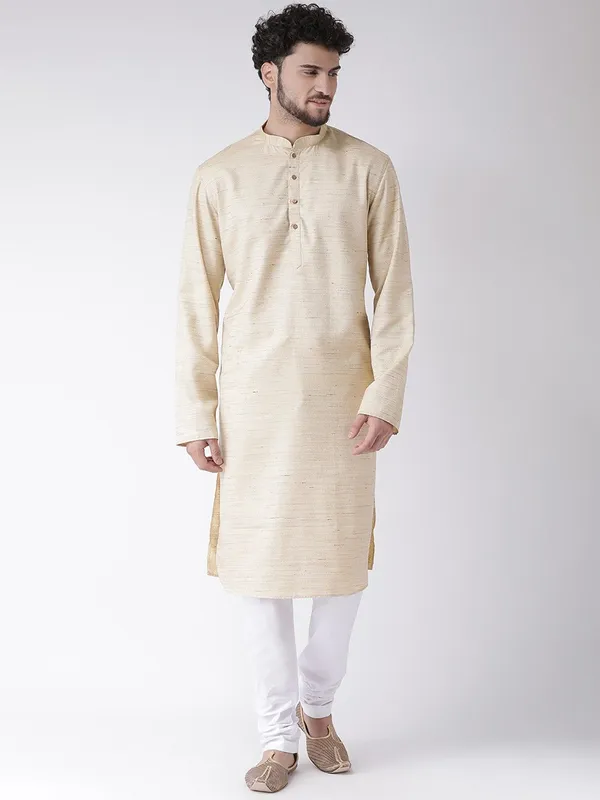 Tabard_Men_Solid_Straight_Kurta_(Beige)