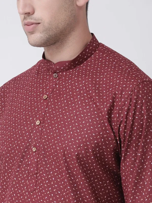 Tabard_Men_Printed_Straight_Kurta_(Maroon)