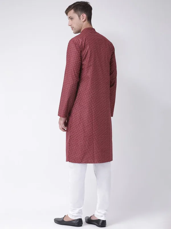 Tabard_Men_Printed_Straight_Kurta_(Maroon)
