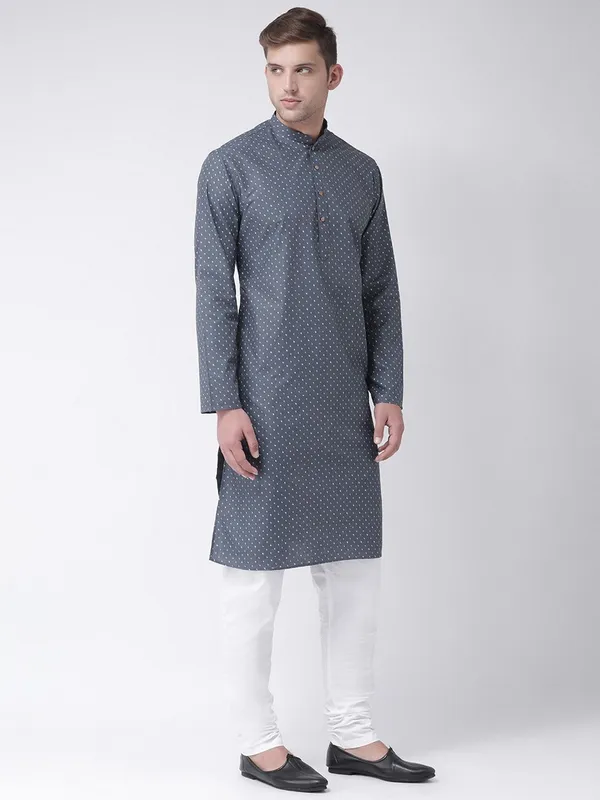 Tabard_Men_Printed_Straight_Kurta_(Grey)