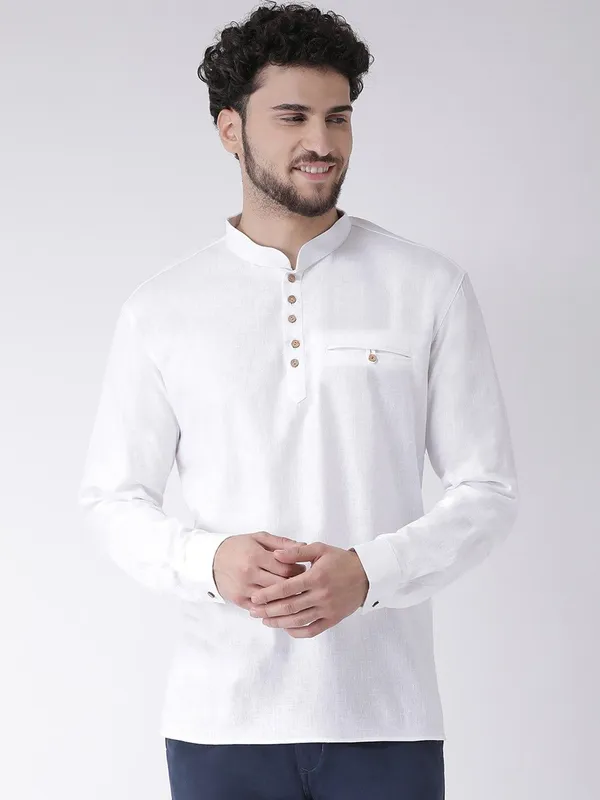 Tabard_Men_Solid_Straight_Kurta_(White)