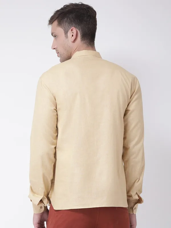 Tabard_Men_Solid_Straight_Kurta_(Beige)