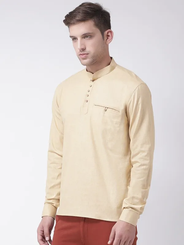 Tabard_Men_Solid_Straight_Kurta_(Beige)