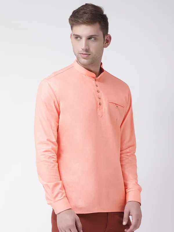 Tabard_Men_Solid_Straight_Kurta_(Pink)
