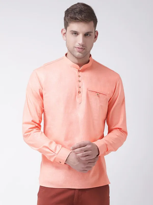 Tabard_Men_Solid_Straight_Kurta_(Pink)