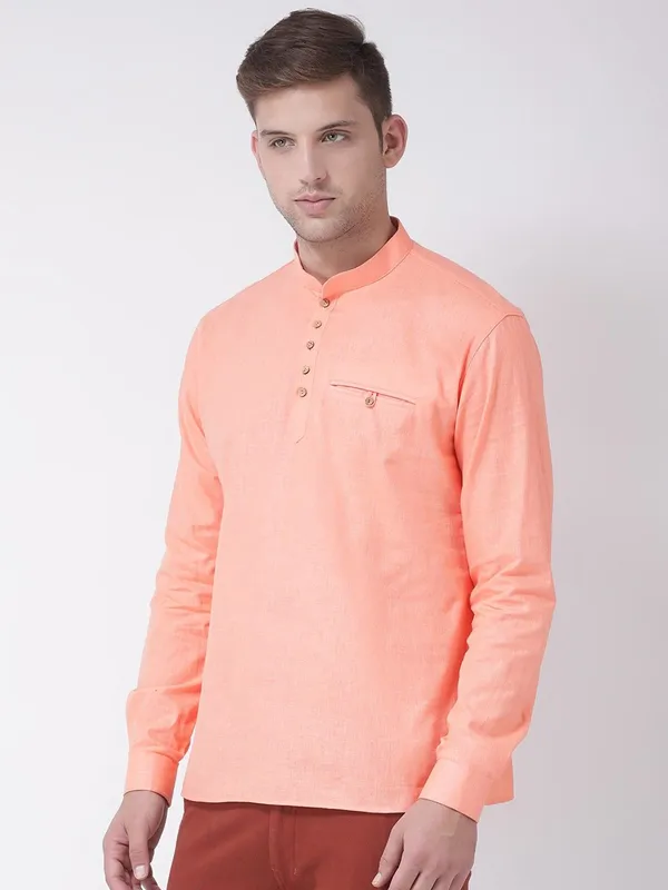 Tabard_Men_Solid_Straight_Kurta_(Pink)