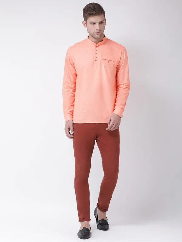 Tabard_Men_Solid_Straight_Kurta_(Pink)