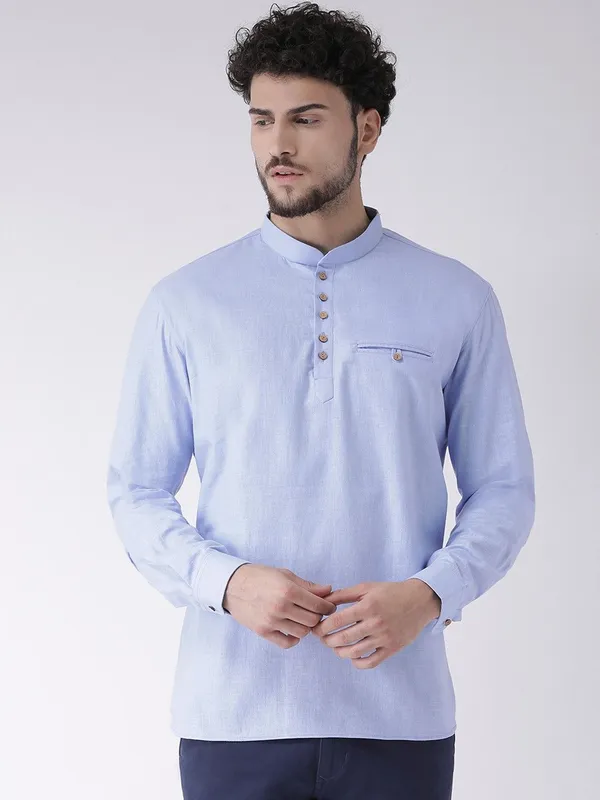 Tabard_Men_Solid_Straight_Kurta_(Blue)