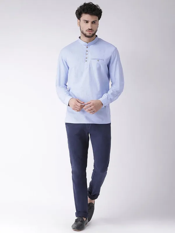 Tabard_Men_Solid_Straight_Kurta_(Blue)