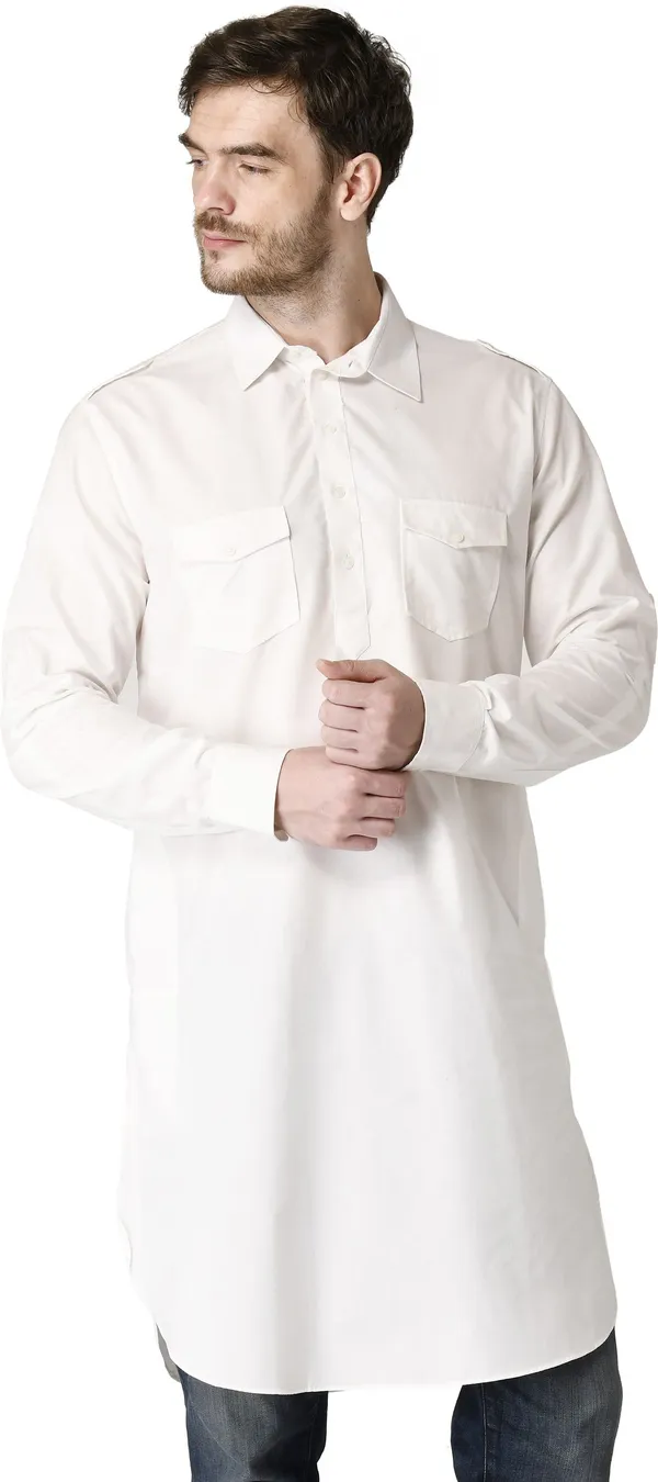 Tabard_Men_Solid_Straight_Kurta_(White)