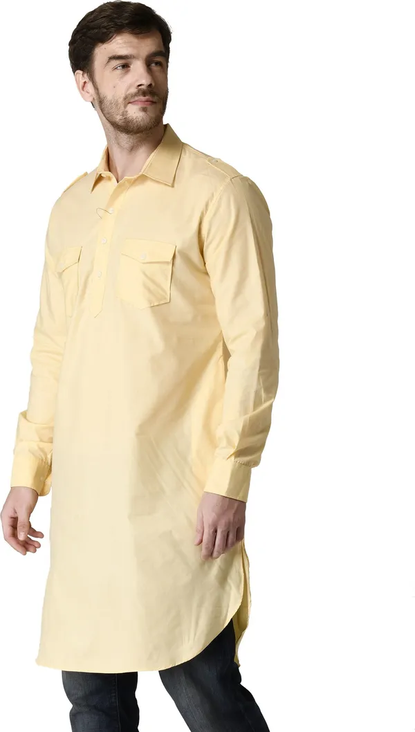 Tabard_Men_Solid_Straight_Kurta_(Beige)