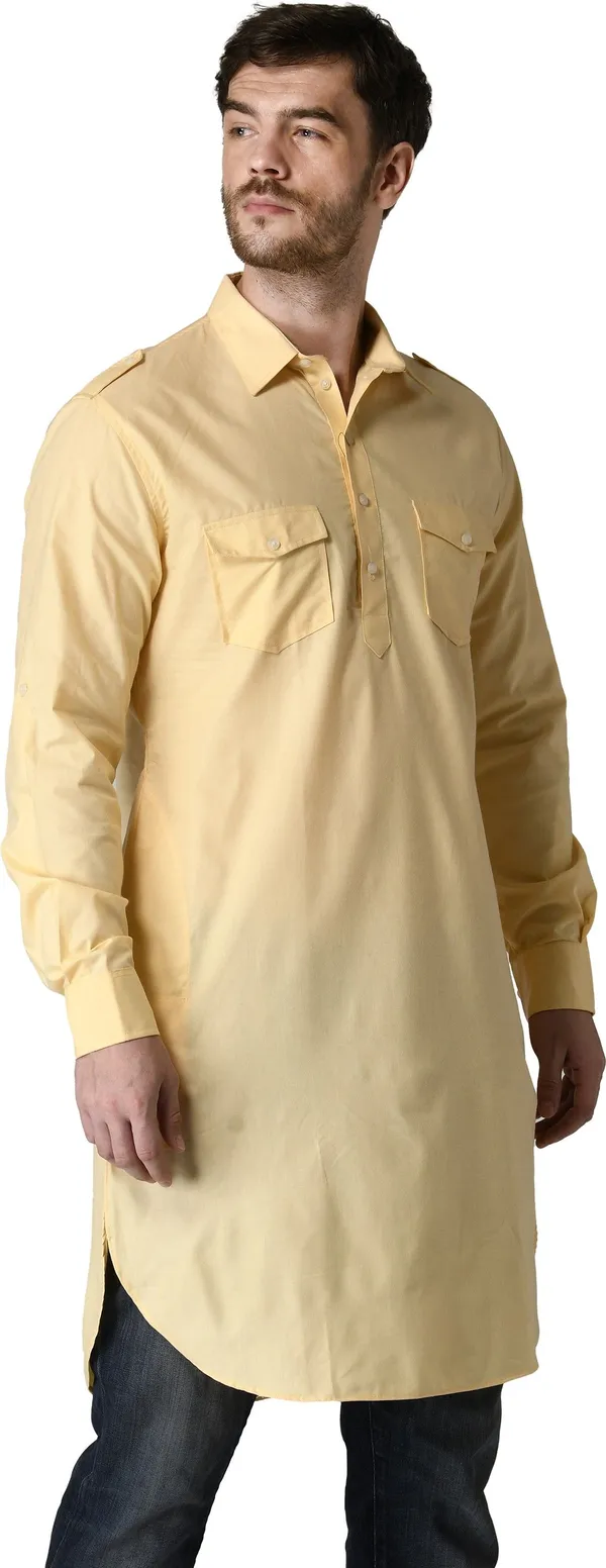 Tabard_Men_Solid_Straight_Kurta_(Beige)