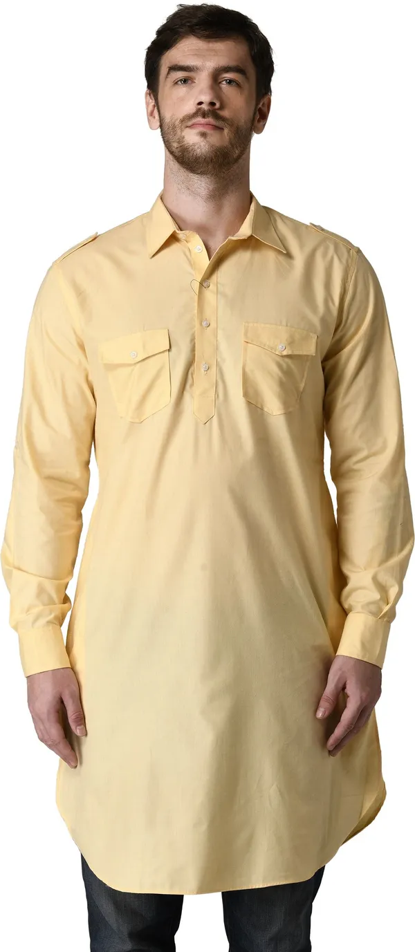 Tabard_Men_Solid_Straight_Kurta_(Beige)