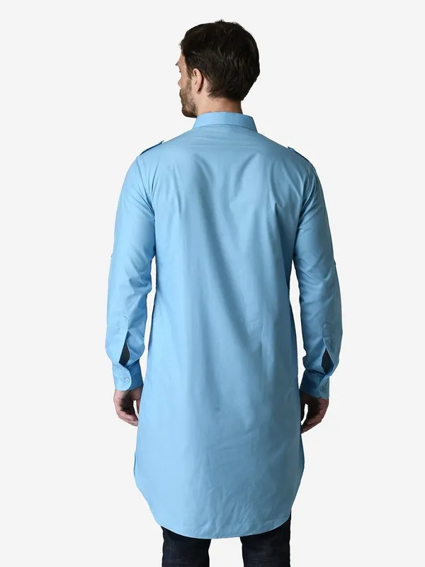 Tabard_Men_Solid_Straight_Kurta_(Blue)