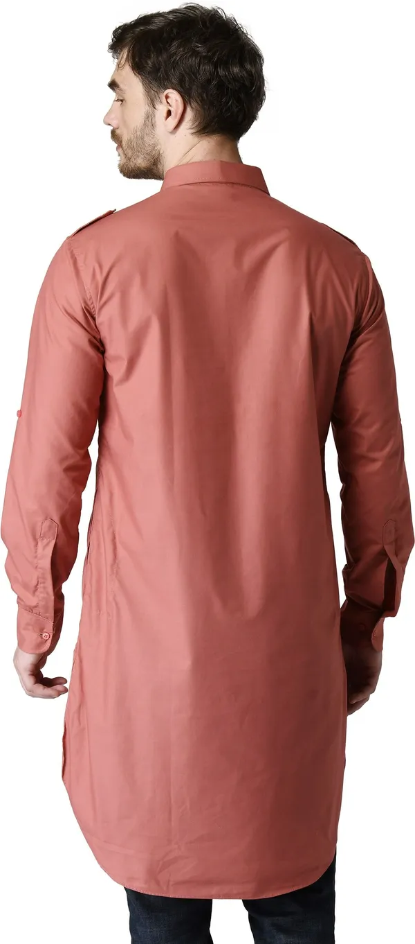 Tabard_Men_Solid_Straight_Kurta_(Pink)