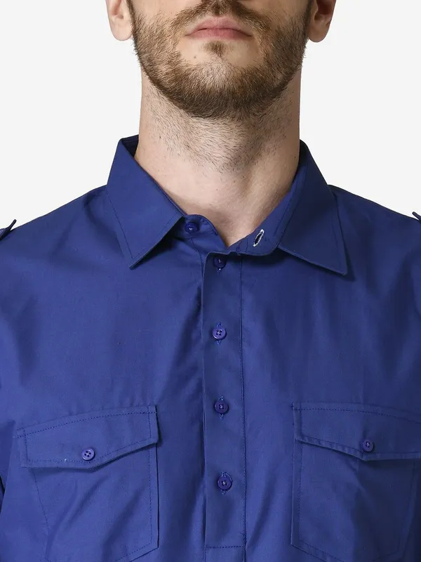 Tabard_Men_Solid_Straight_Kurta_(Light_Blue)