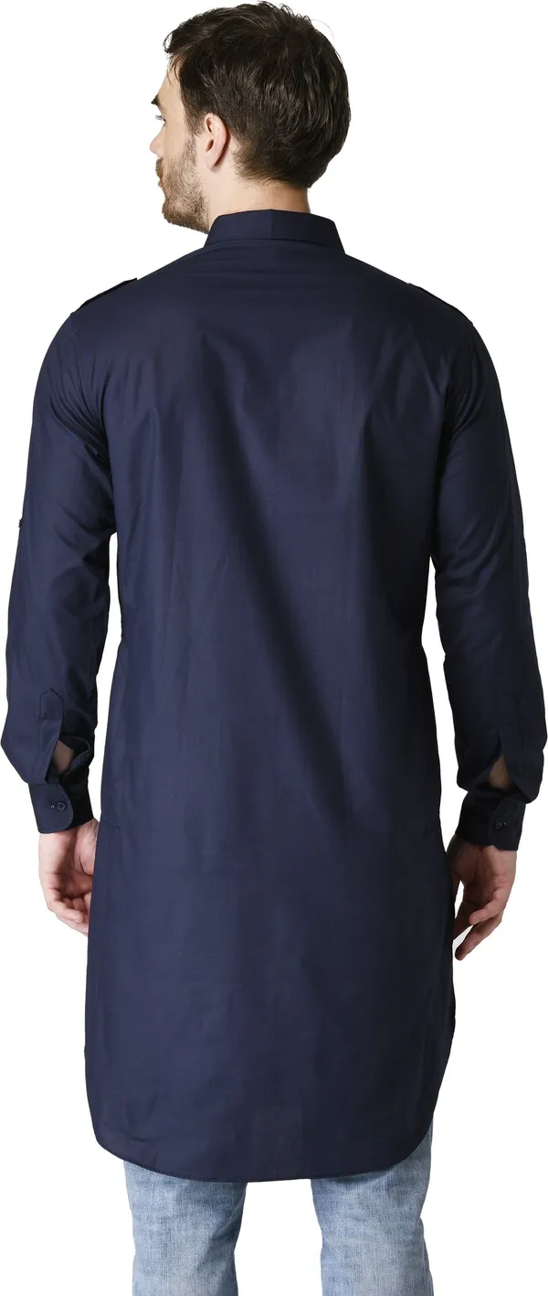Tabard_Men_Solid_Straight_Kurta_(Dark_Blue)