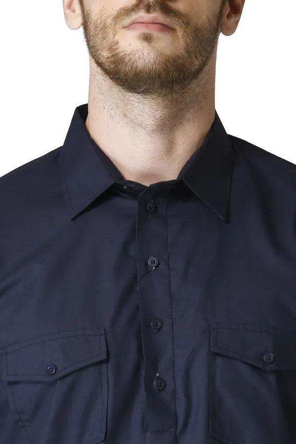 Tabard_Men_Solid_Straight_Kurta_(Dark_Blue)