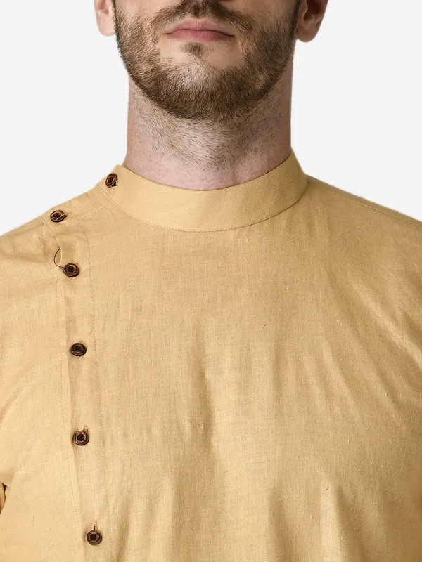 Tabard_Men_Solid_Straight_Kurta_(Beige)