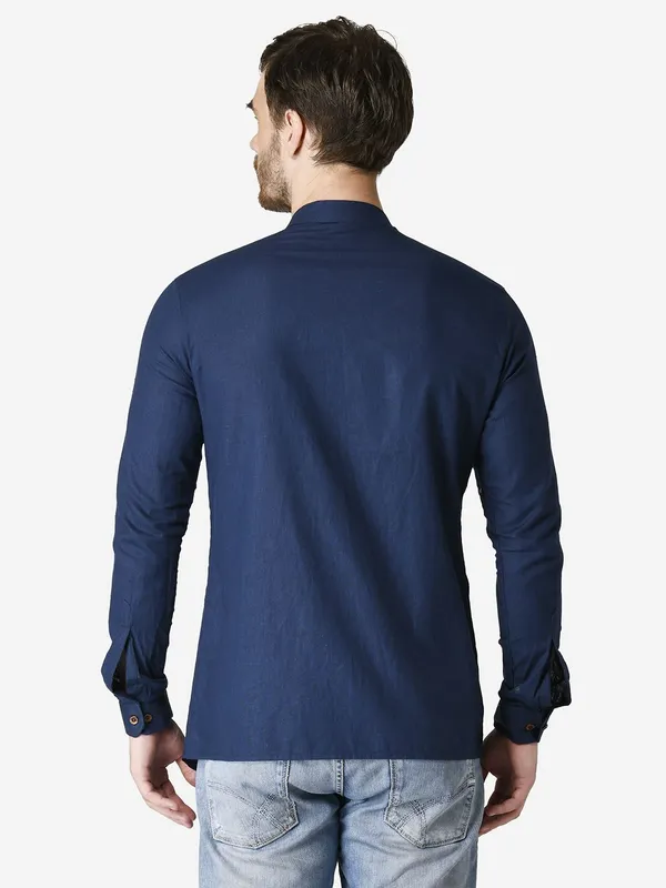 Tabard_Men_Solid_Straight_Kurta_(Blue)