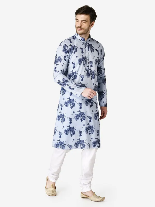 Tabard_Men_Printed_Straight_Kurta_(Light_Blue)