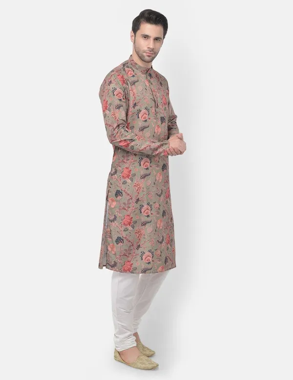 Tabard_Men_Printed_Straight_Kurta_(Green)