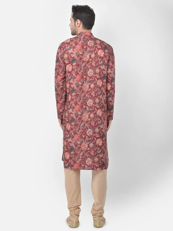 Tabard_Men_Printed_Straight_Kurta_(Maroon)