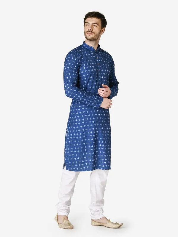 Tabard_Men_Printed_Straight_Kurta_(Blue)