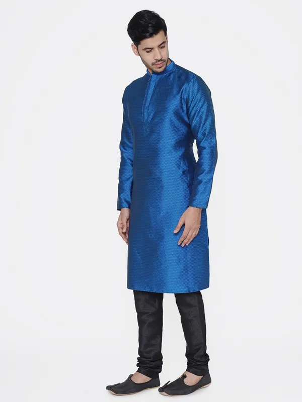 Tabard_Men_Printed_Straight_Kurta_(Blue)