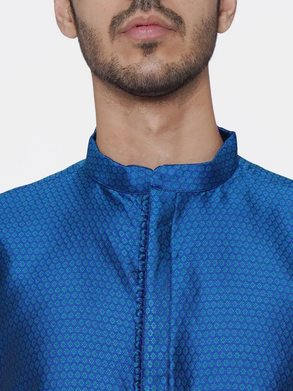 Tabard_Men_Printed_Straight_Kurta_(Blue)