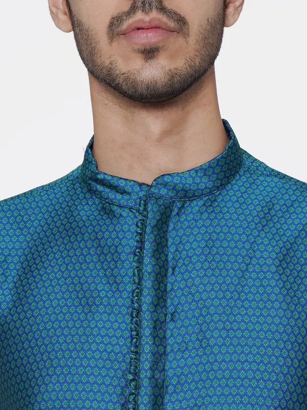 Tabard_Men_Printed_Straight_Kurta_(Green)