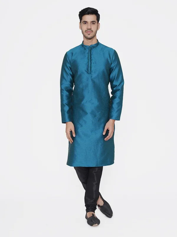 Tabard_Men_Printed_Straight_Kurta_(Green)