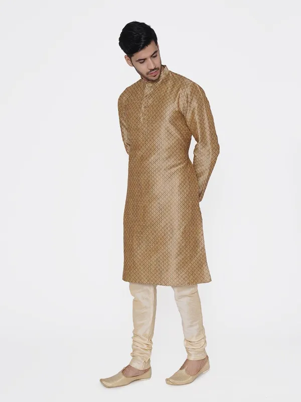 Tabard_Men_Printed_Straight_Kurta_(Brown)