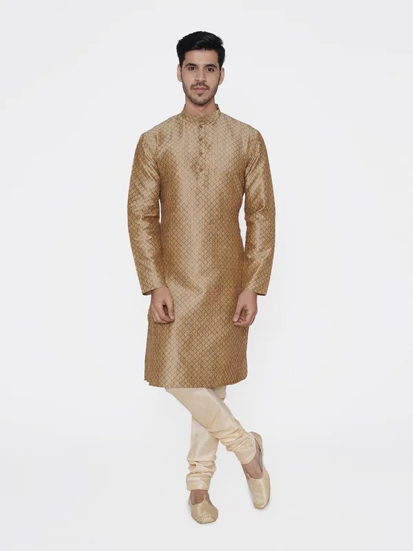 Tabard_Men_Printed_Straight_Kurta_(Brown)