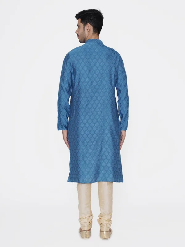 Tabard_Men_Printed_Straight_Kurta_(Blue)