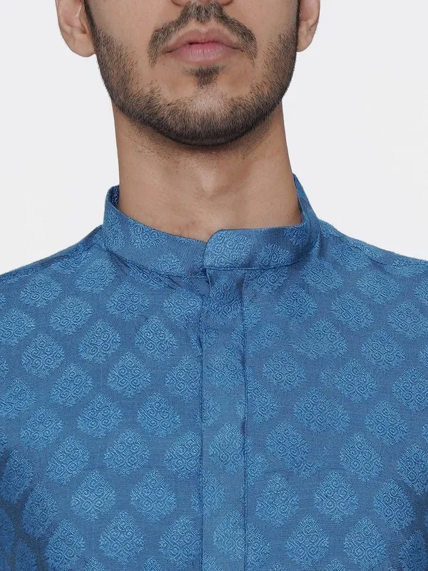 Tabard_Men_Printed_Straight_Kurta_(Blue)