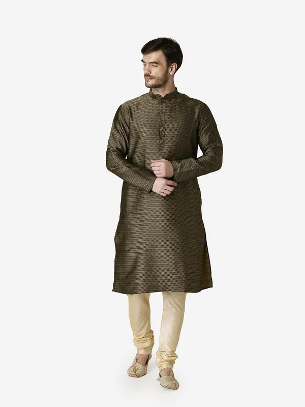 Tabard_Men_Printed_Straight_Kurta_(Black)