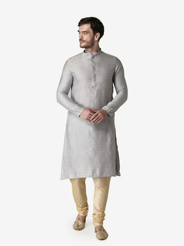 Tabard_Men_Printed_Straight_Kurta_(Grey)