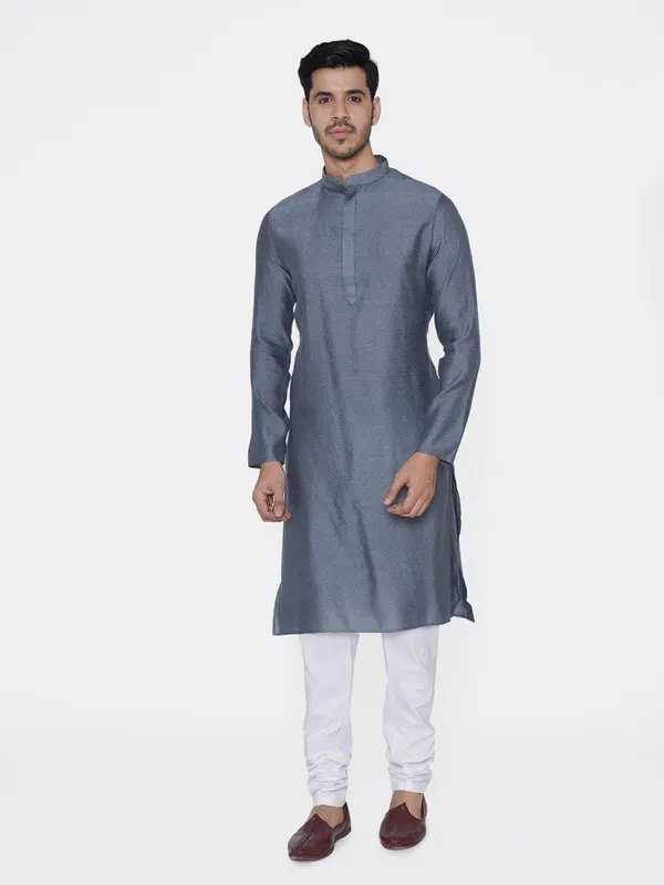 Tabard_Men_Printed_Straight_Kurta_(Grey)