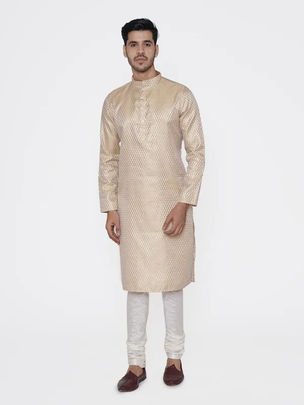 Tabard_Men_Printed_Straight_Kurta_(Beige)