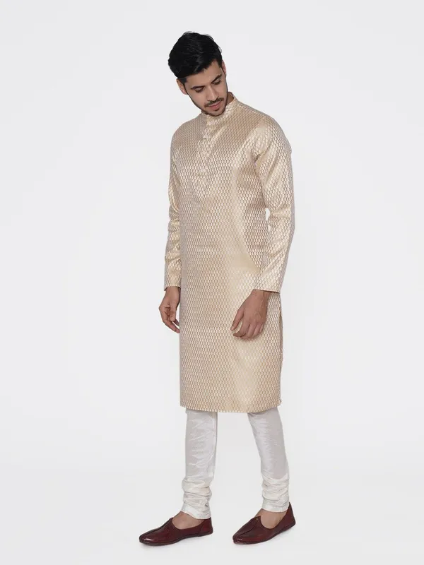 Tabard_Men_Printed_Straight_Kurta_(Beige)