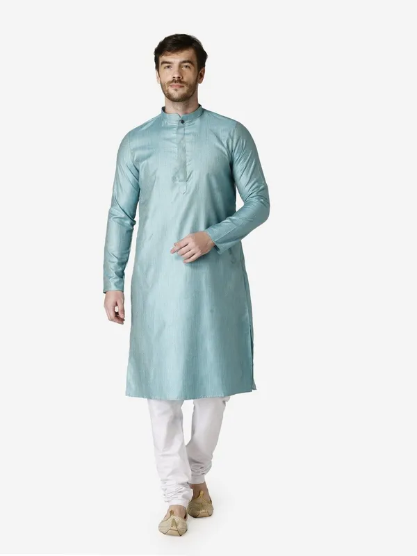 Tabard_Men_Printed_Straight_Kurta_(Blue)