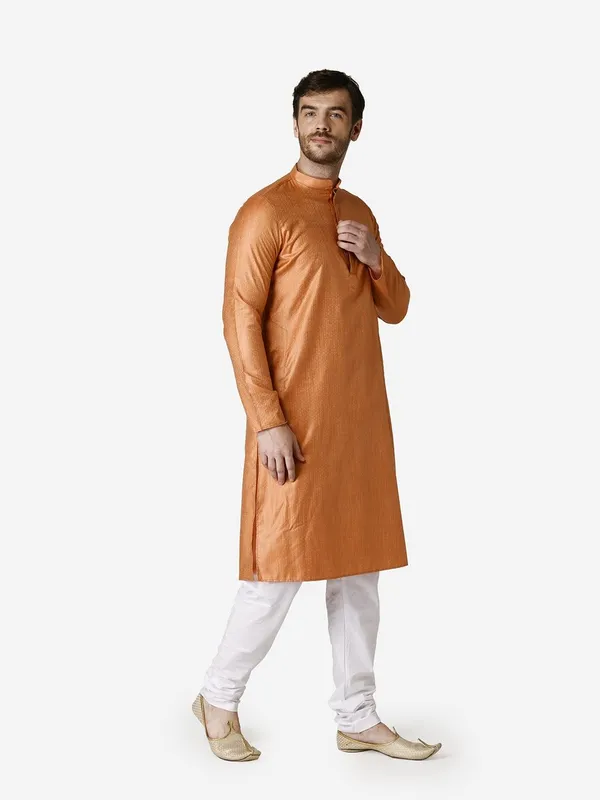 Tabard_Men_Printed_Straight_Kurta_(Orange)