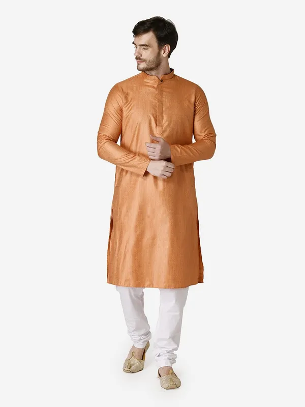Tabard_Men_Printed_Straight_Kurta_(Orange)