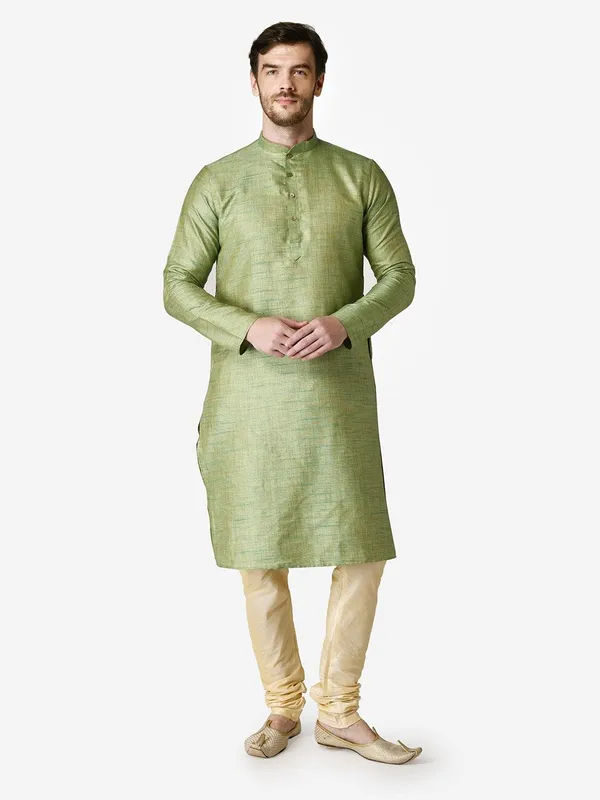 Tabard_Men_Self_Design_Straight_Kurta_(Green)