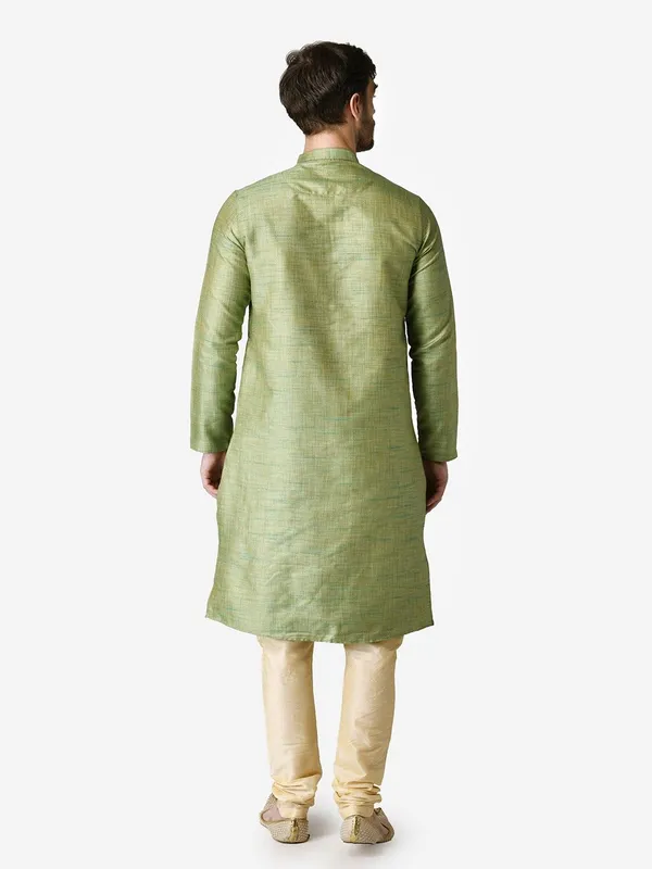 Tabard_Men_Self_Design_Straight_Kurta_(Green)