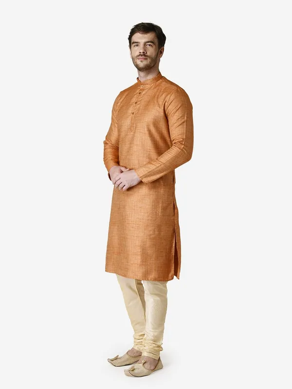 Tabard_Men_Solid_Straight_Kurta_(Orange)